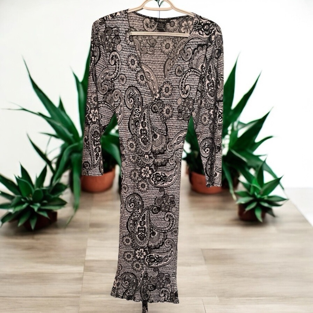 Glamour Monochrome Floral Dress with Tie back size 14